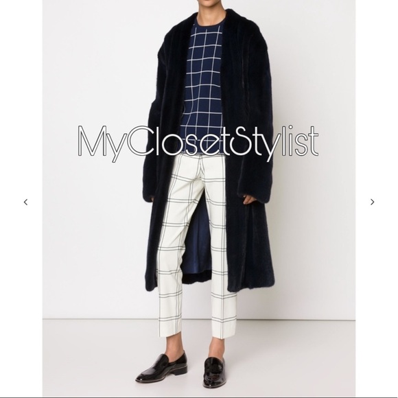 DEREK LAM $1,390 Pants NWT Slim Wool Trousers! 44 black - Picture 2 of 8